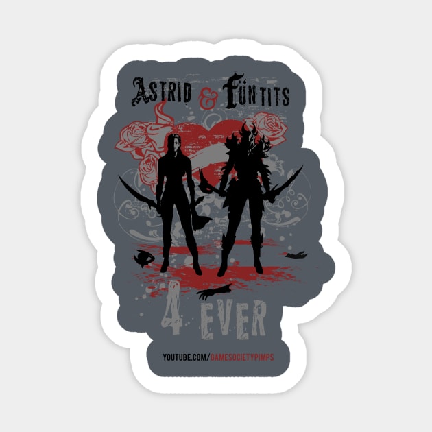 ASTRID+FUN TITS=LOVE 4 EVER1 Sticker by Game Society Pimps